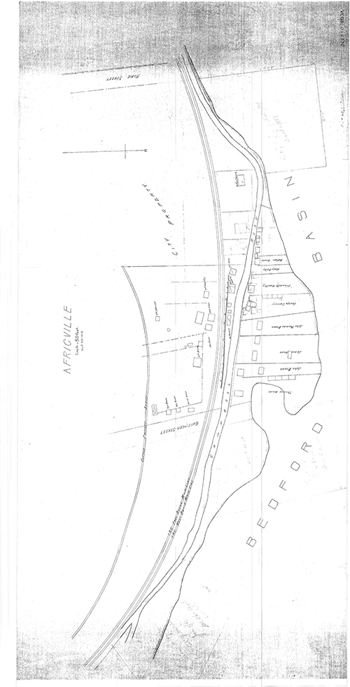 Map of Africville area with resident property names