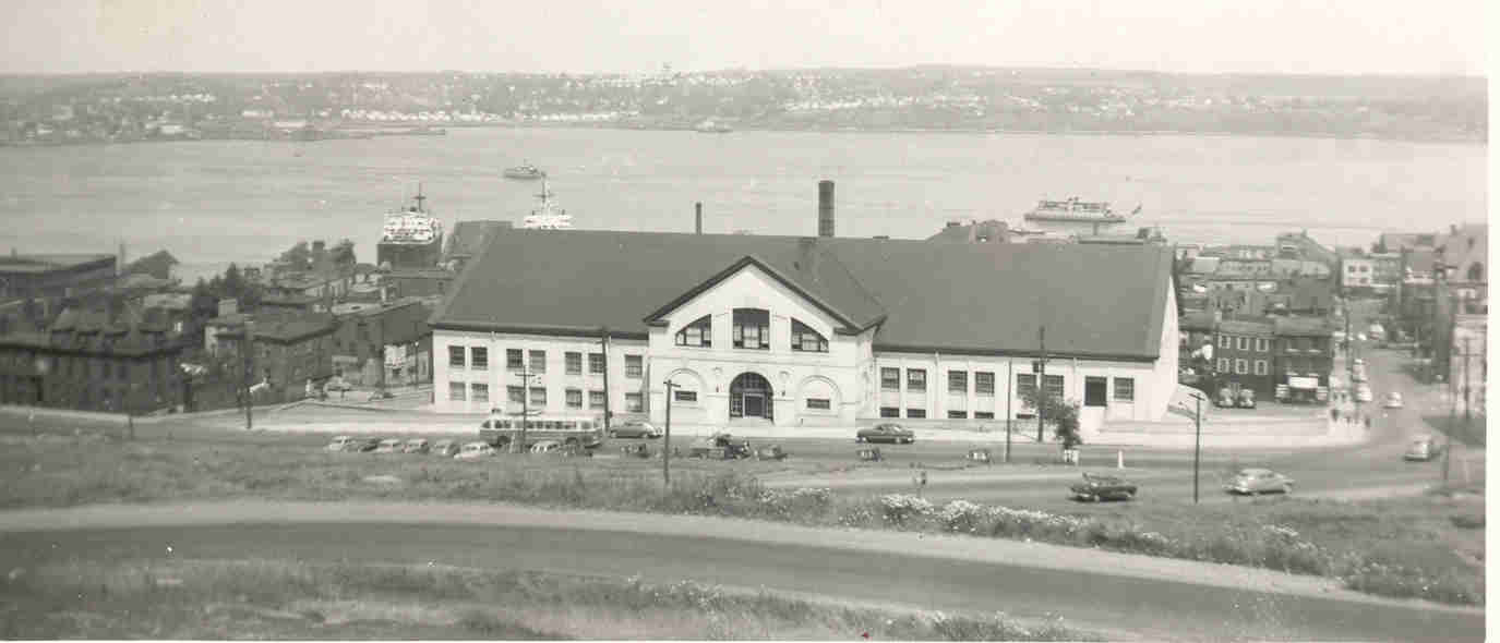 Black and white photo of former City Market and Police Station