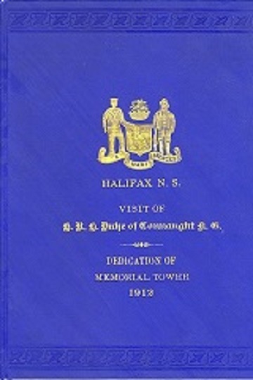 Colour photo of cover of booklet with a blue background and gold writing