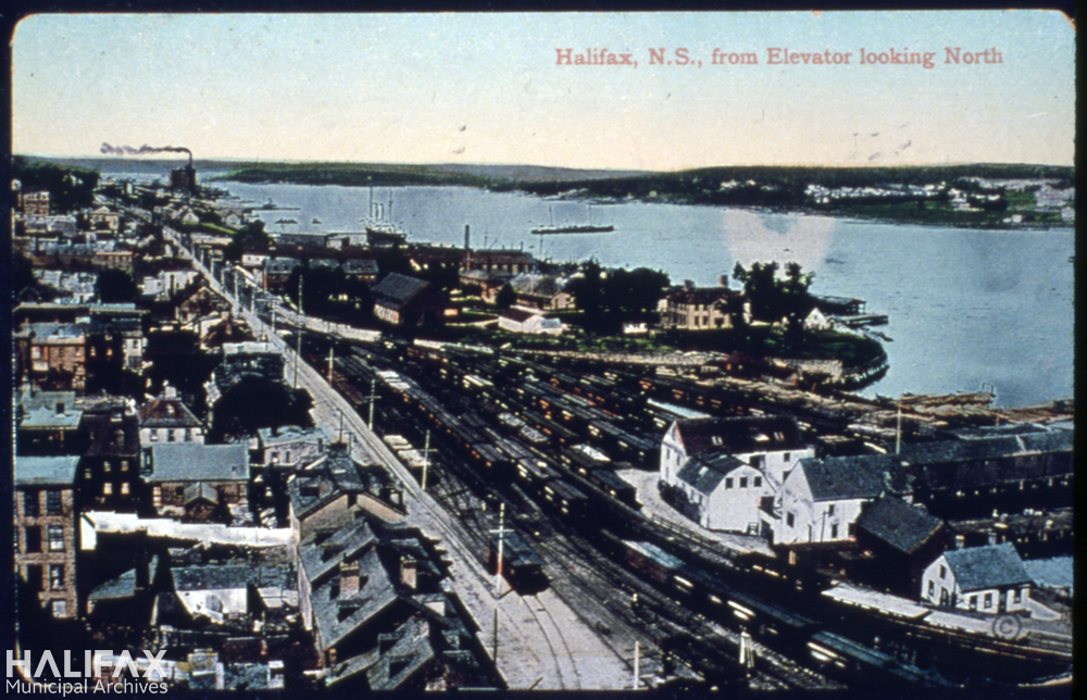 Colour postcard of Halifax pre-explosion
