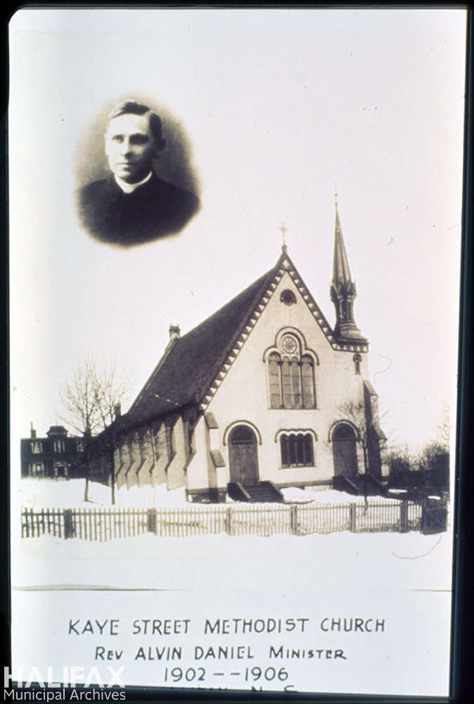 Black and white image of a church