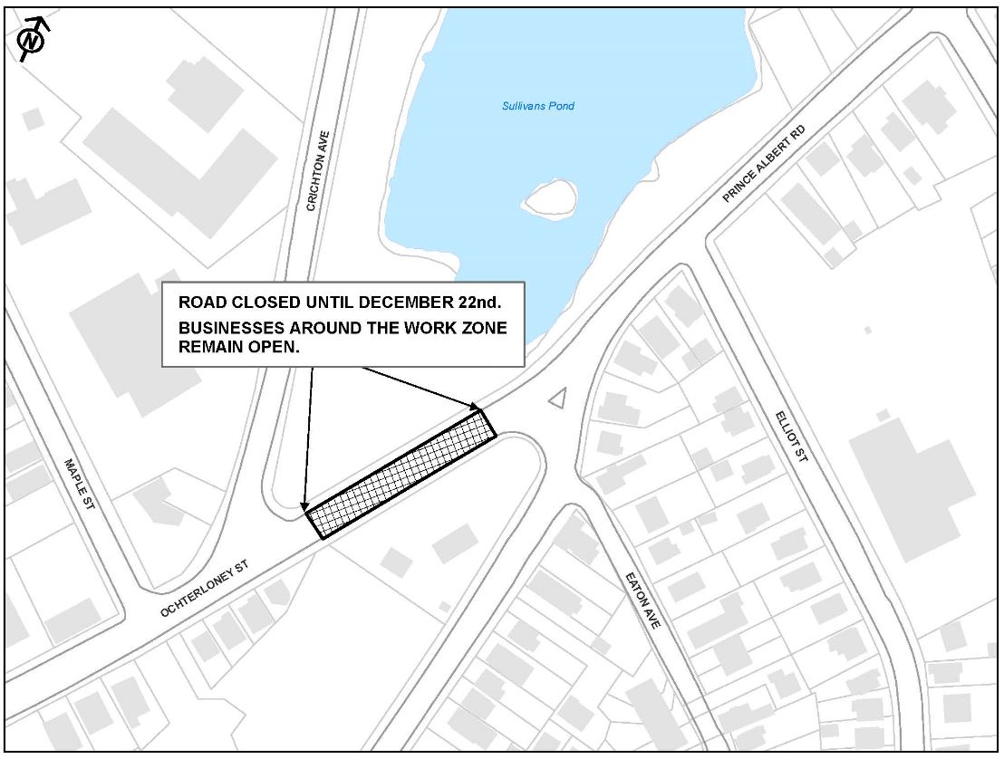 Work Zone Map - Ochterloney Street