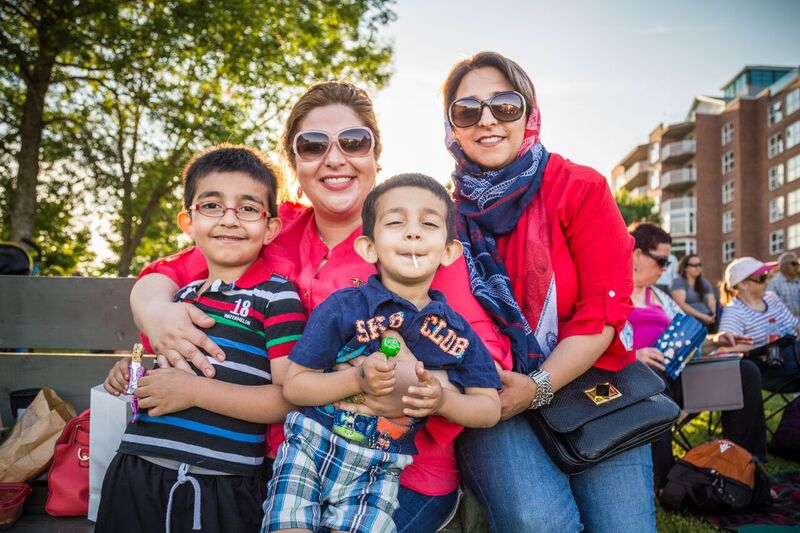 A family enjoying the festivities at Bedford Days.