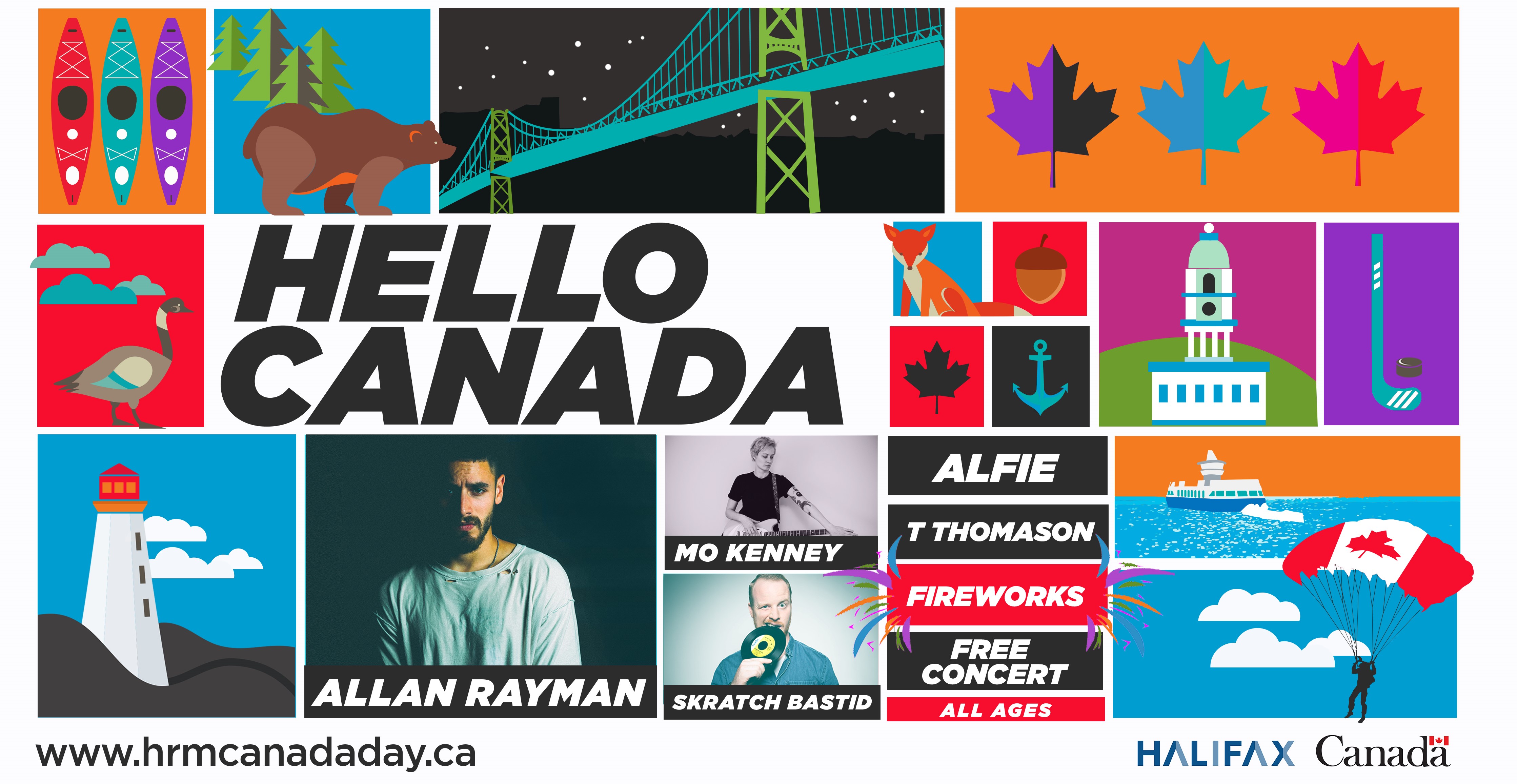 Canada Day artists, including Allan Rayman, Mo Kenney and Skratch Bastid