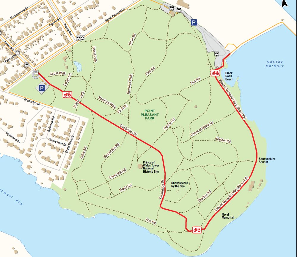 point pleasant park map Point Pleasant Park Permanent Weekend Bike Access Halifax