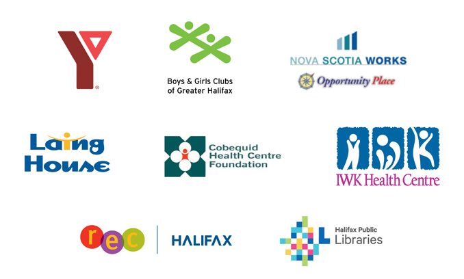 logos for partner organizations on a white background