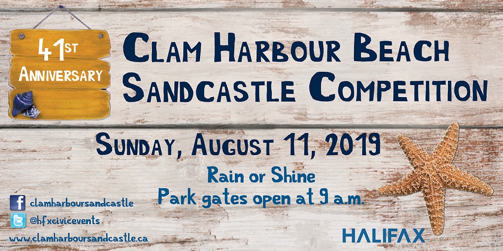 The poster for the 41st Annual Clam Harbour Beach Sandcastle Competition