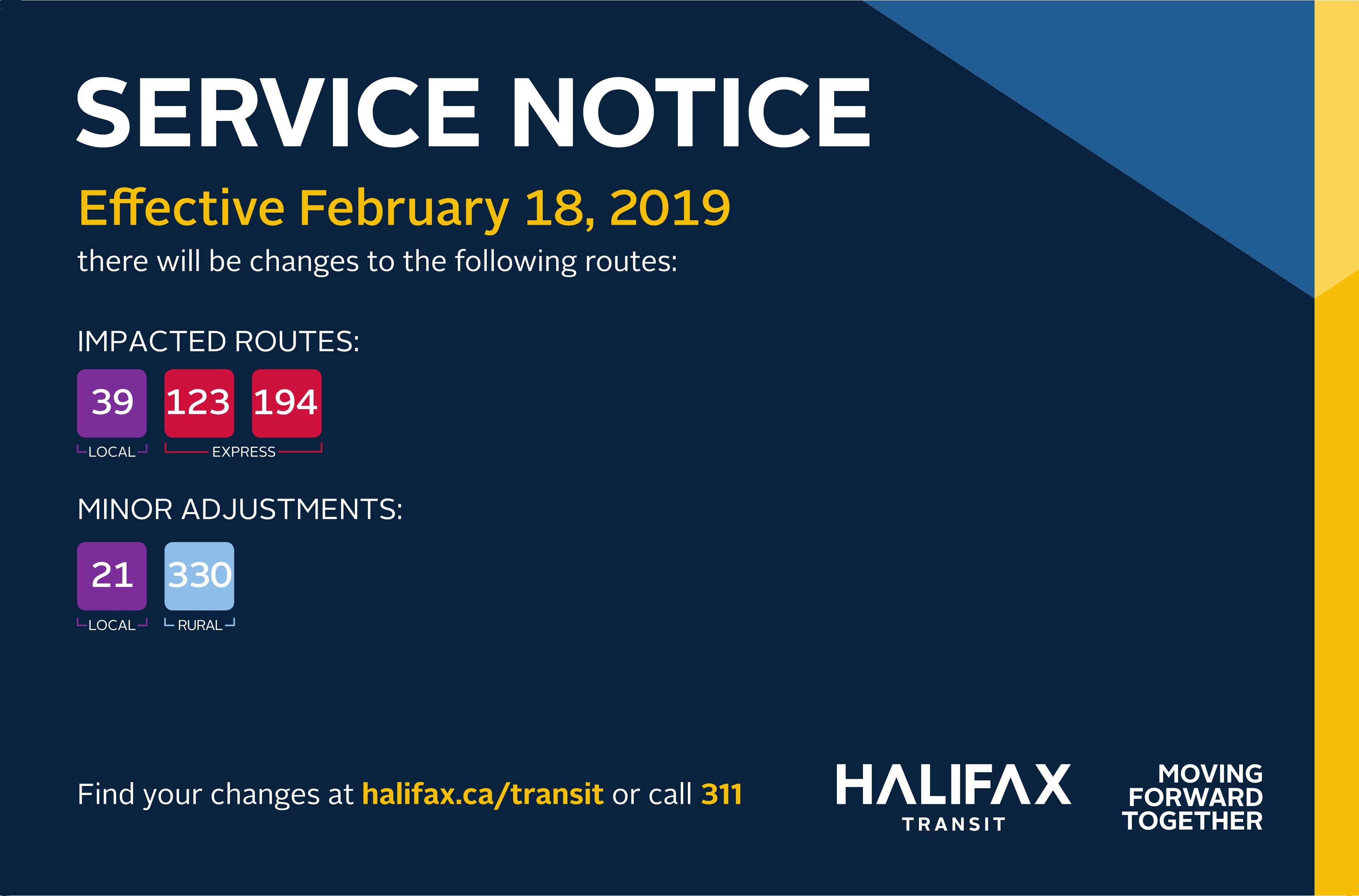 Service Changes coming February 18 - diagram of upcoming changes to service routes