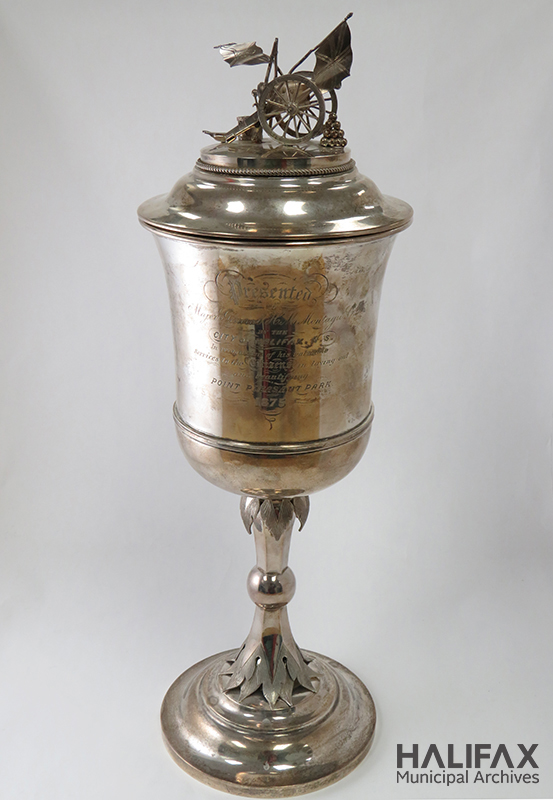 Colour photograph of a fancy silver chalice