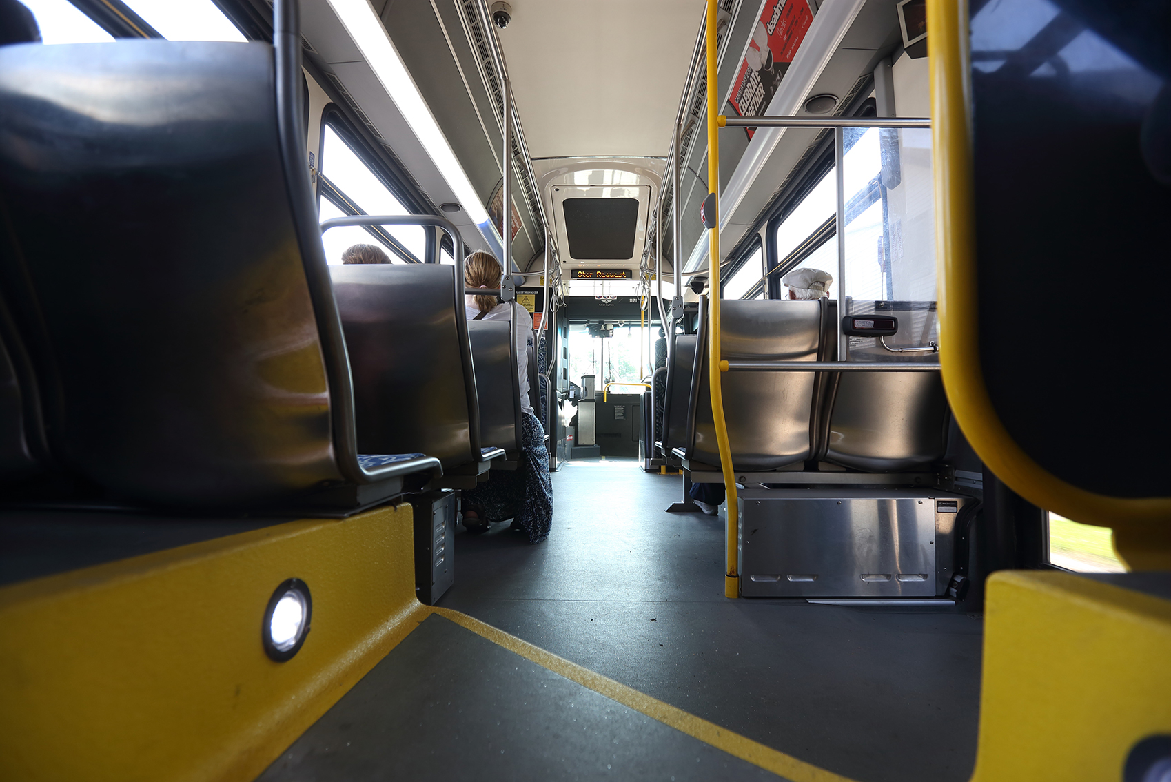 A photo of the inside of a Halifax Transit bus