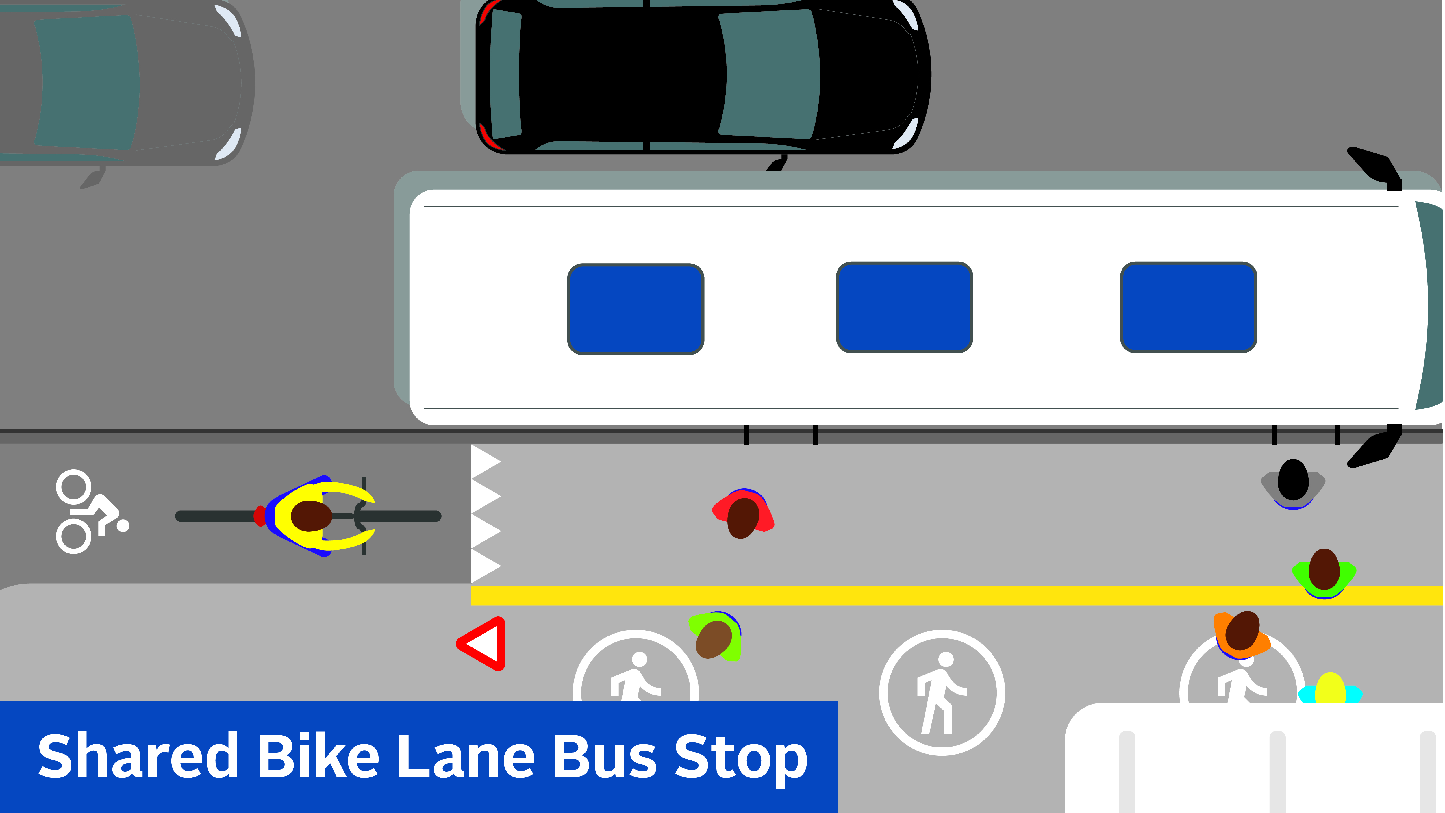 Shared bike lane-bus stop