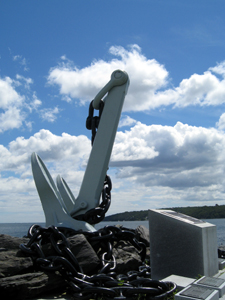 A photo of the HMCS Bonaventure memorial in Point Pleasant Park