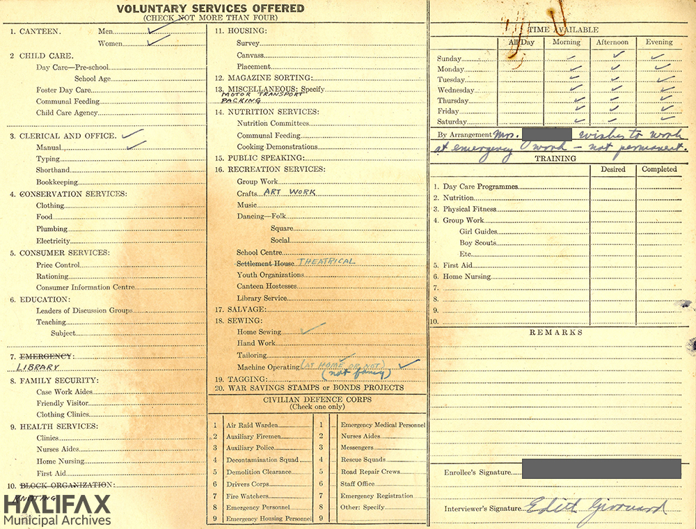 Colour image showing the back of registration card