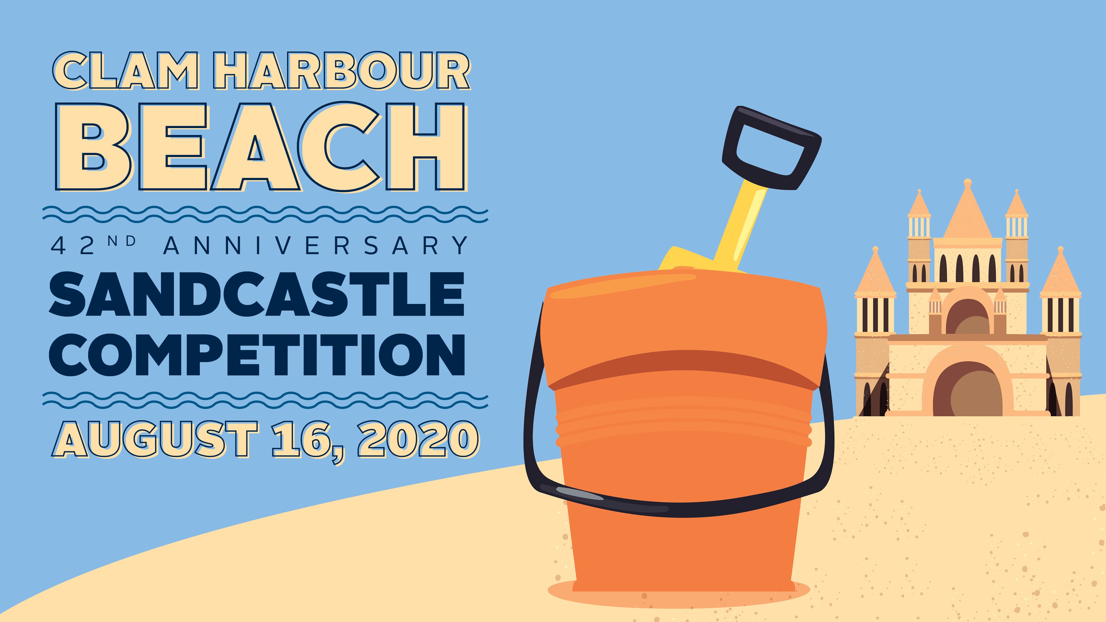 Clam Harbour Beach Sandcastle Competition logo graphic