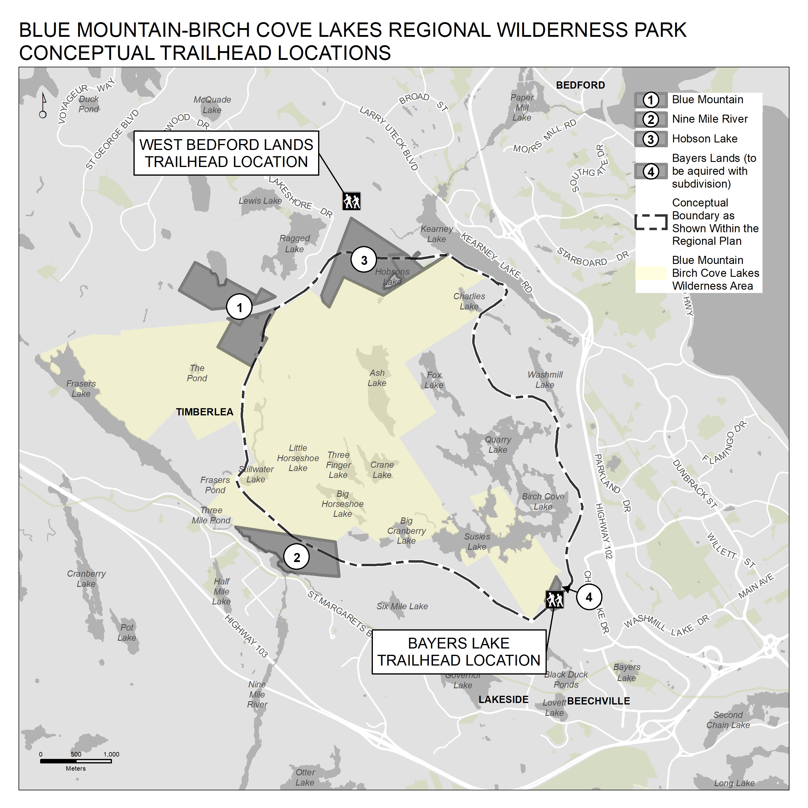 Conceptual Trailhead Locations