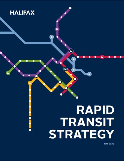 a graphical, coloured map shows the new bus lines and fast ferry routes on a dark blue background