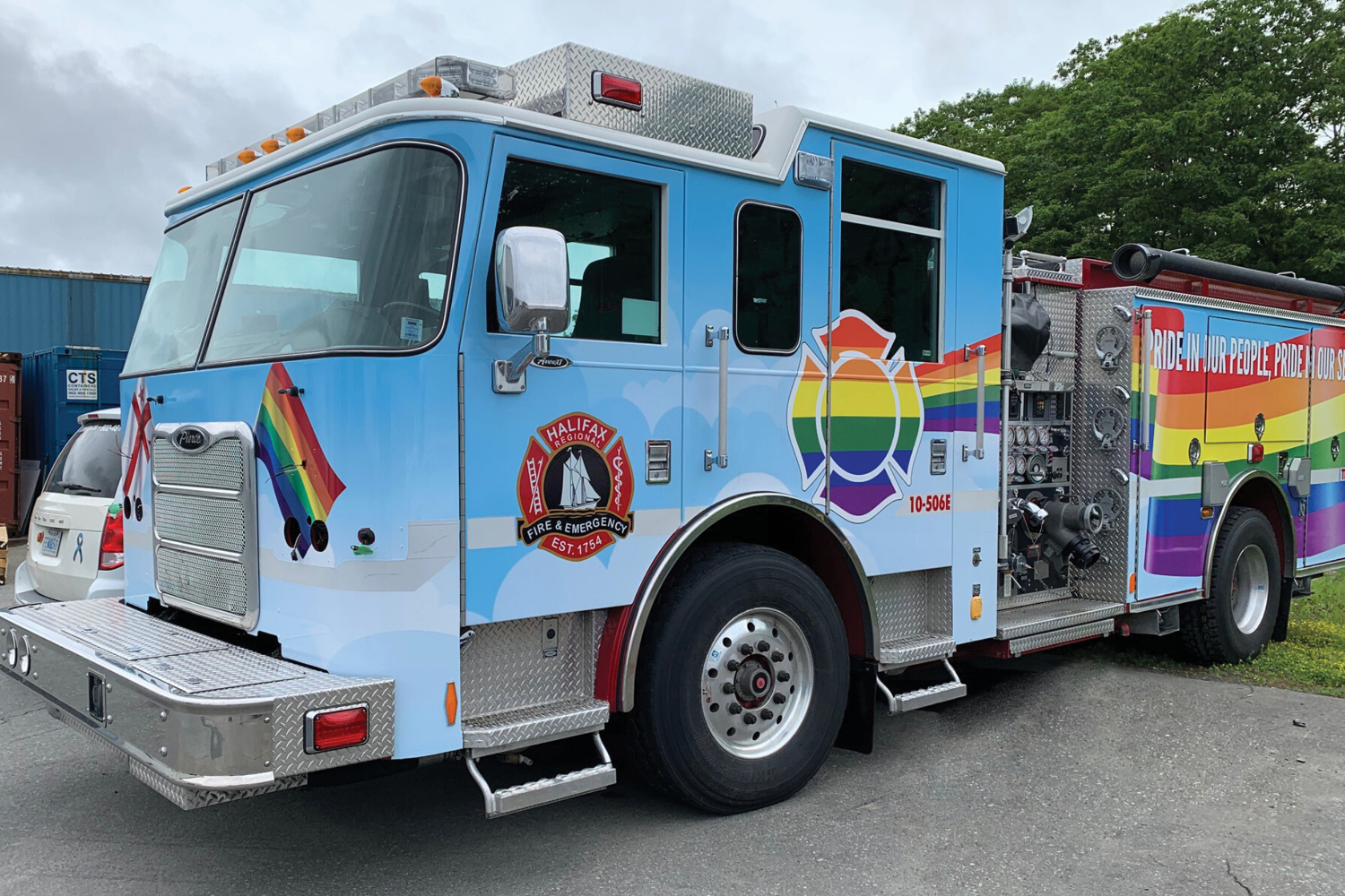 Photo of the HRFE Pride fire truck