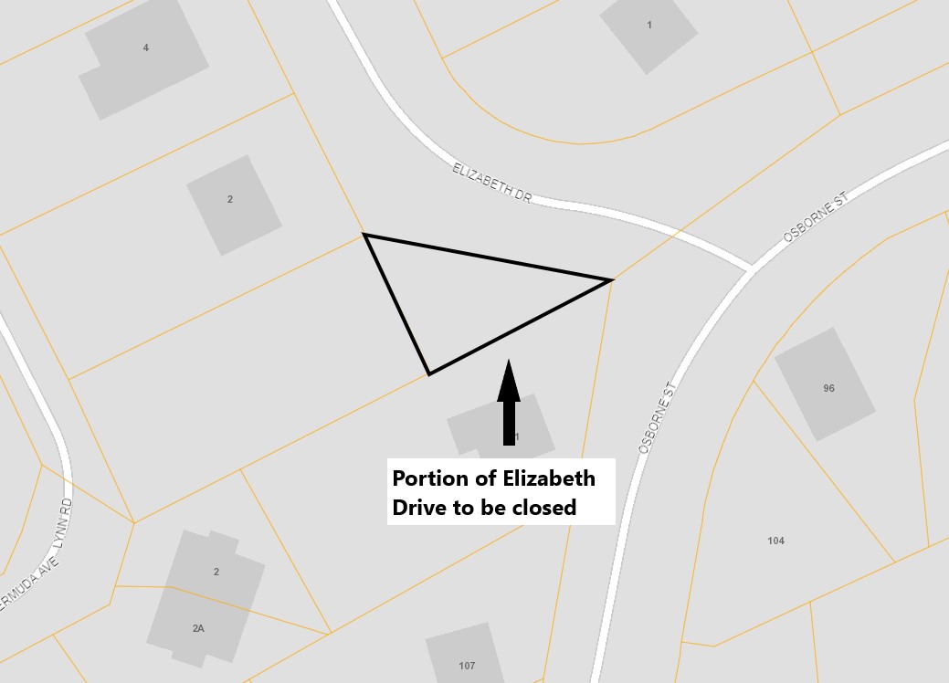 Elizabeth Drive sketch of section closing