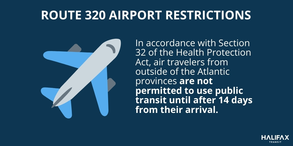 Air travelers from outside of the Atlantic provinces are not permitted to use public transit until after 14 days from their arrival.