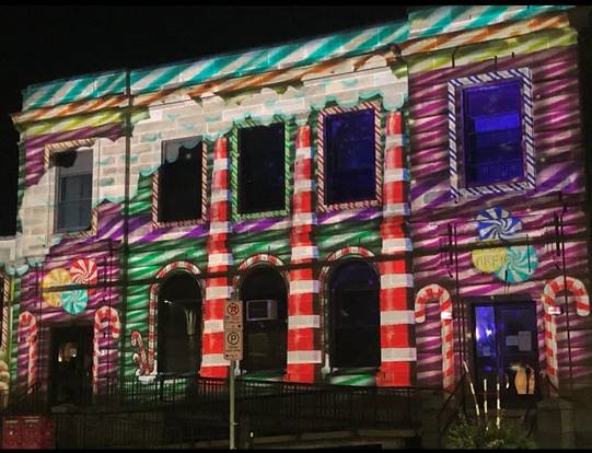 The Old Dartmouth Post Office Christmas Light Projection 