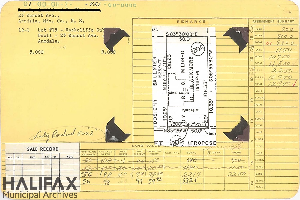 Colour image of a property assessment form
