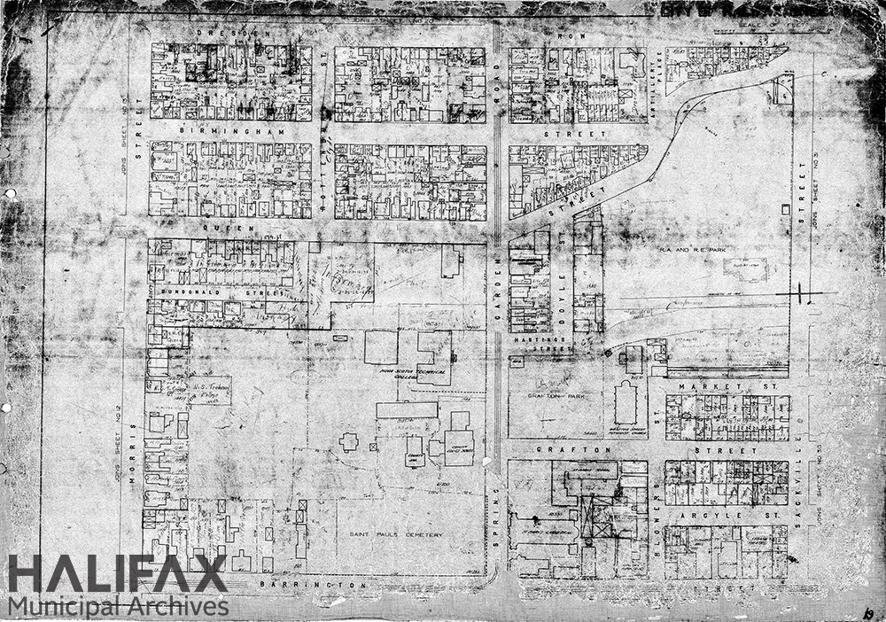 Black and white image of a map