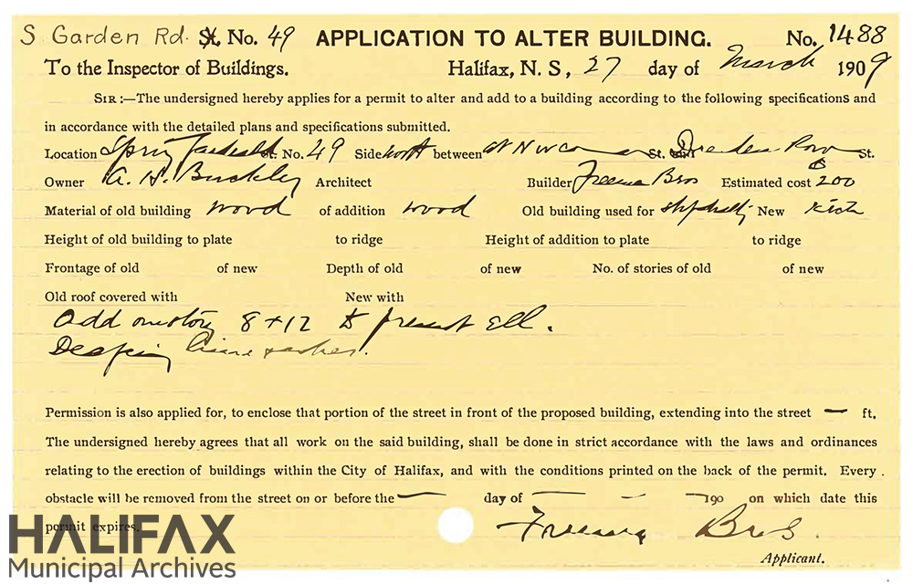 Colour image of a building permit