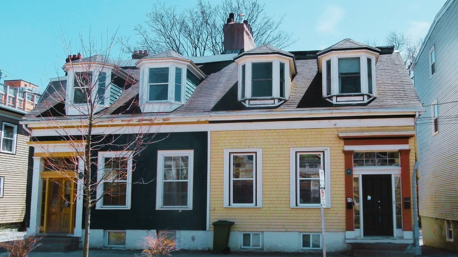 An image of semi-detached colourful homes