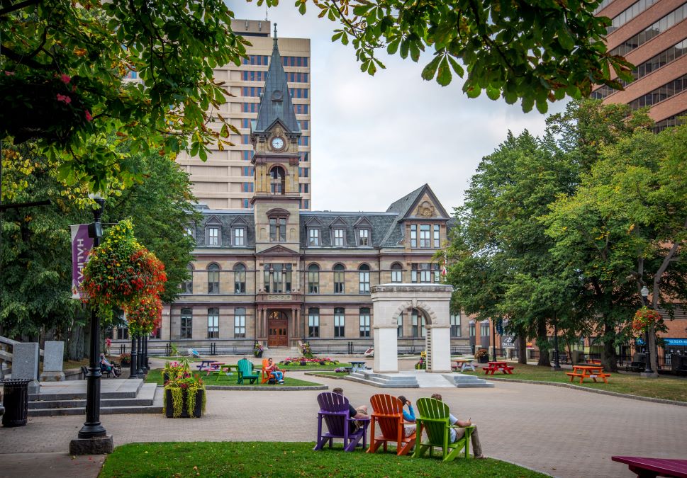An image of Parade Square in the summertime