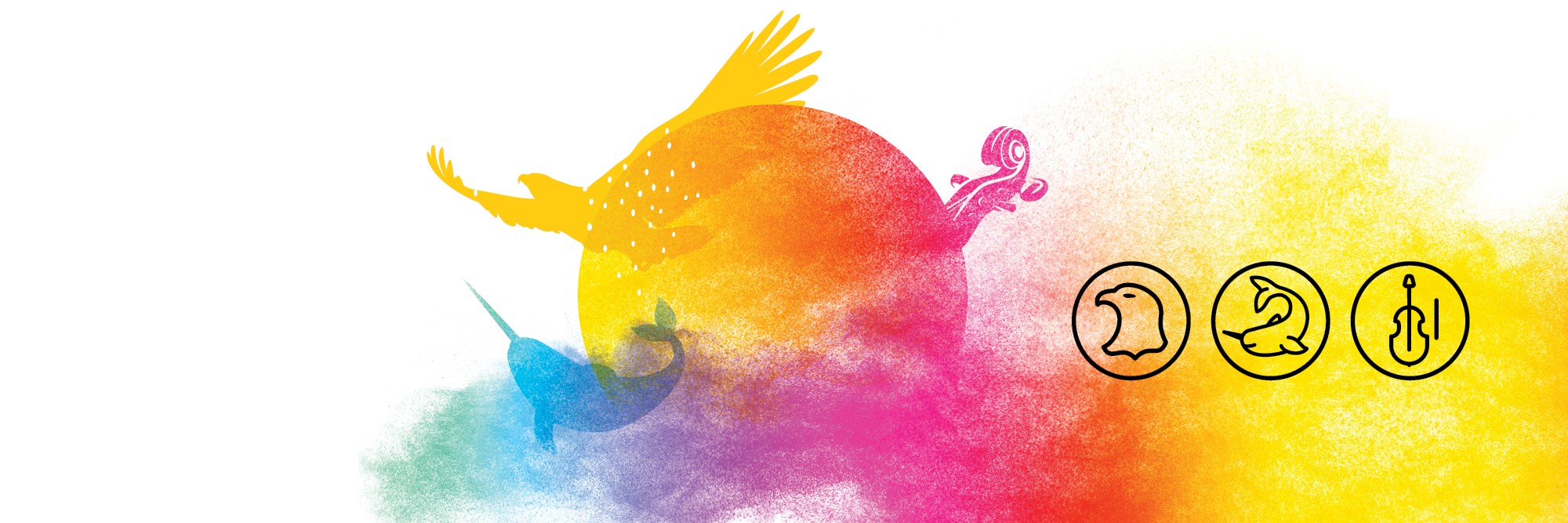 Among the various visual elements illustrating Indigenous cultures, the sun (the summer solstice) is at the center which is at the heart of the festivities. The First Nations, Inuit and Métis as well as the four elements of nature (earth, water, fire and air) are represented. The whole visual is supported by a multicolored smoke reminding us of Indigenous spirituality but also the colors of the rainbow - symbol of inclusion and diversity.