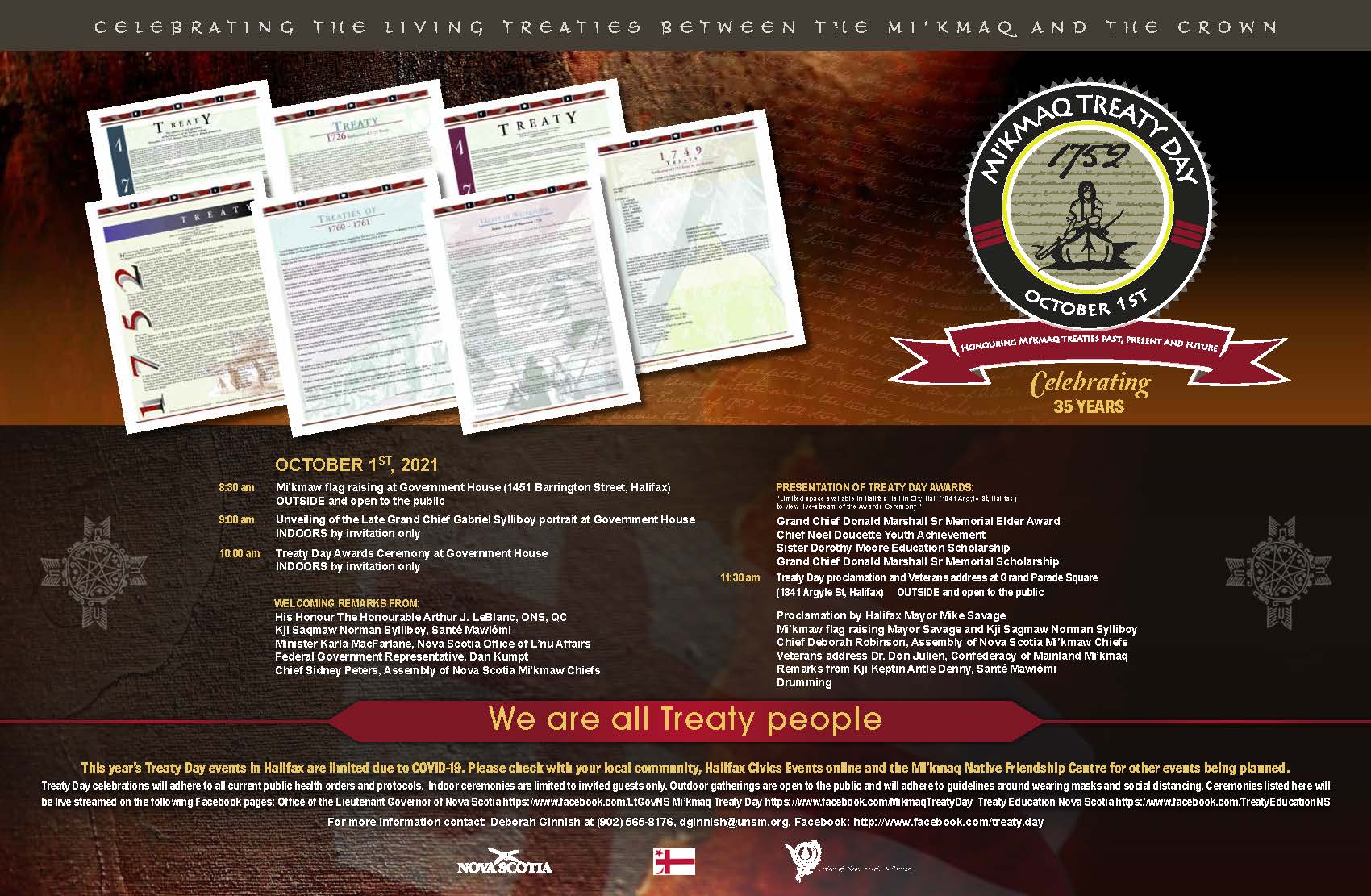 Treaty Day poster with a list of events