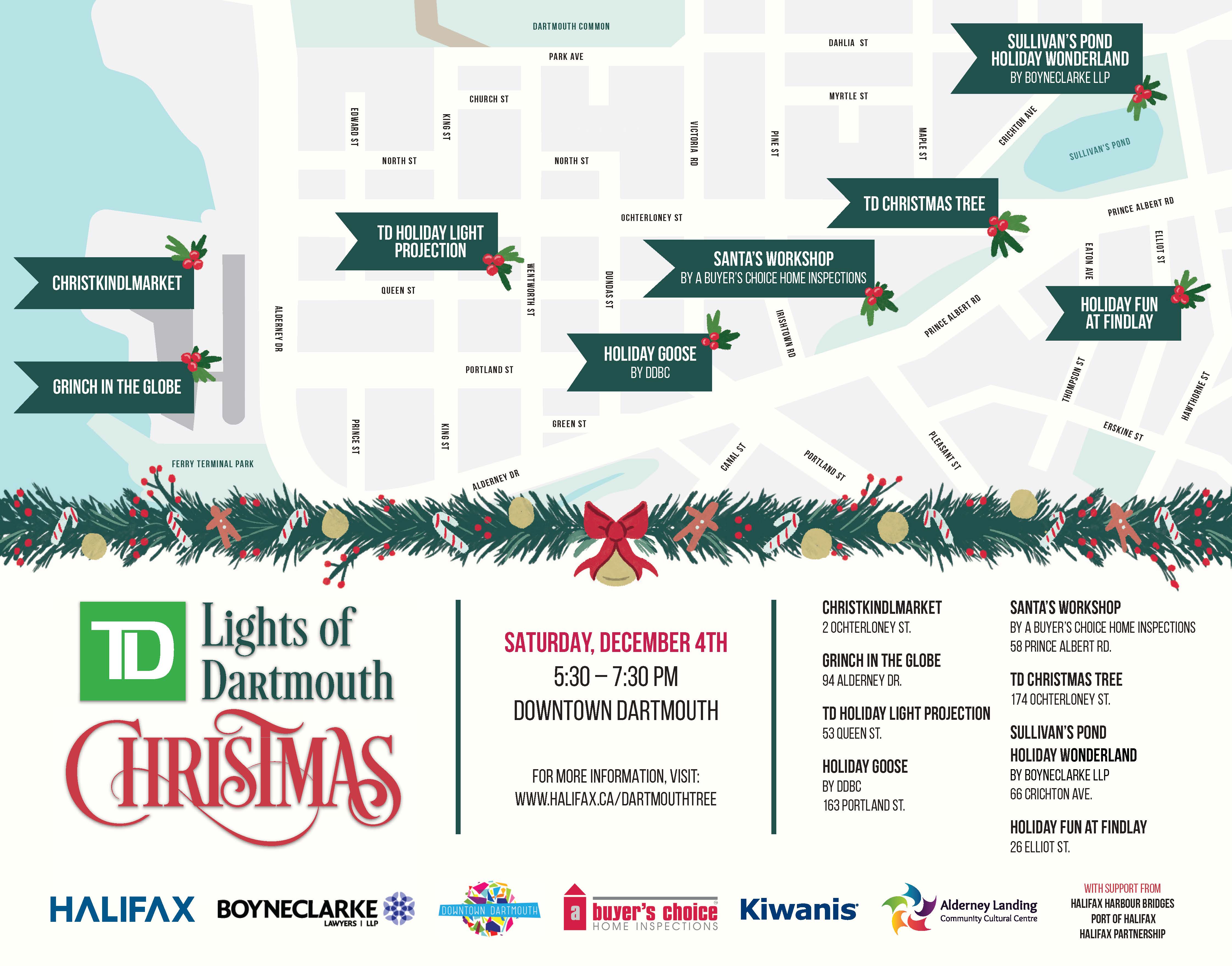 TD Lights of Dartmouth Christmas Site Map