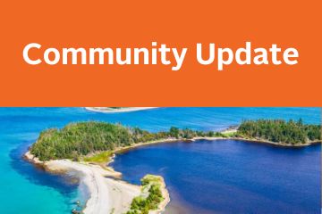 Halifax Coastline with the words "community update" above