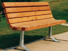 a wooden bench