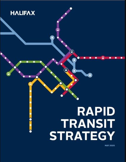 a graphical, coloured map shows the new bus lines and fast ferry routes on a dark blue background