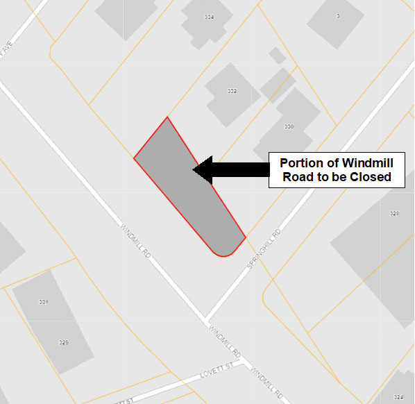 Windmill Road sketch of section closing