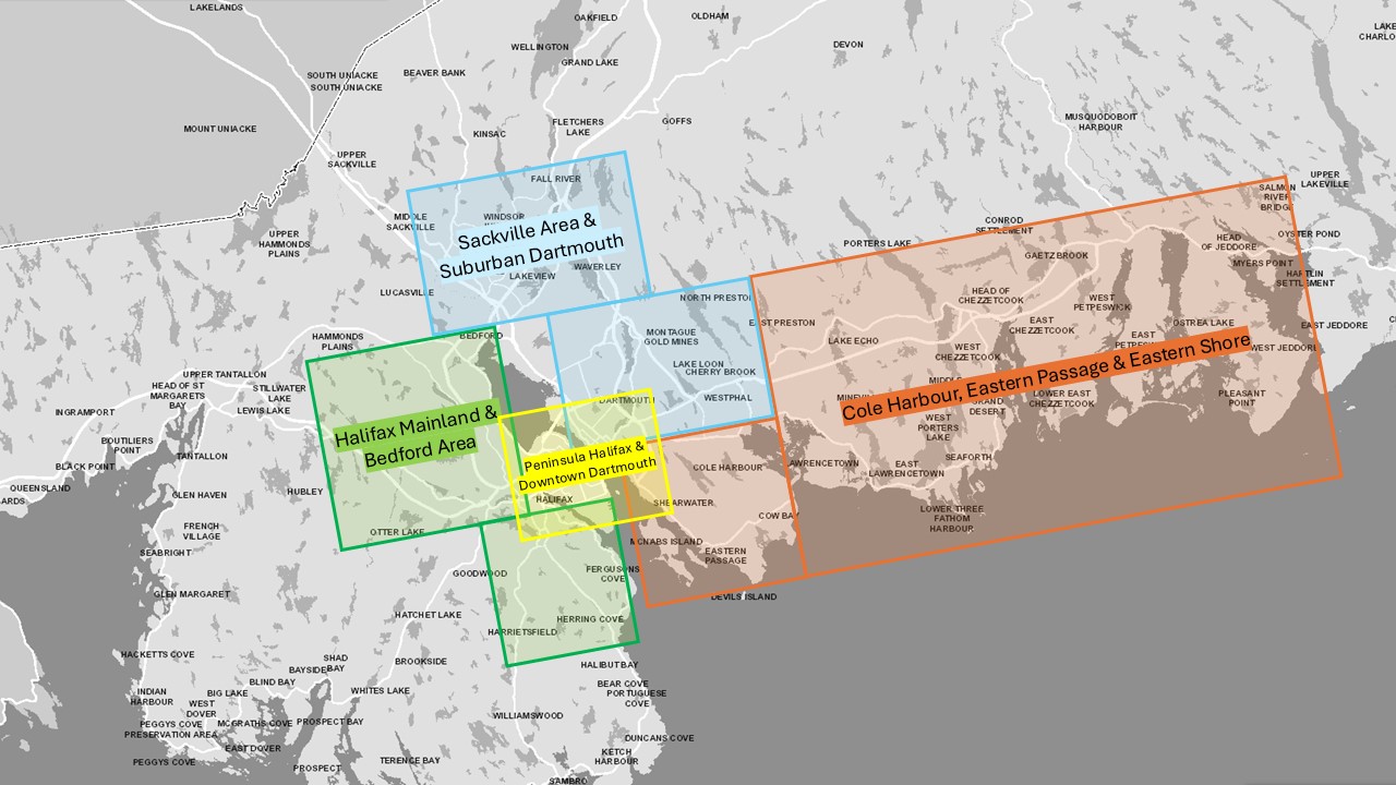 Map of HRM showing the ranges of each bike map.