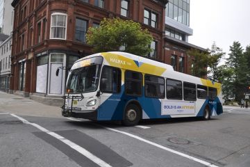 The route 4 is seen on the corner of Hollis and Duke Streets