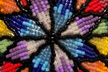 colourful beadwork reflecting Indigenous communities