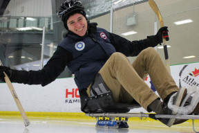 Woman on a sledge