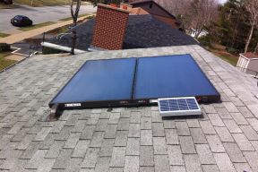 House with solar collectors on the roof