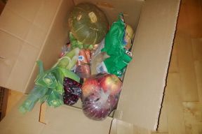Produce box full of fresh vegetables