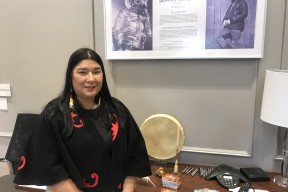 Cheryl Copage-Gehue stands in the legacy space