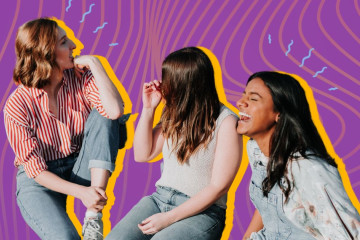 three youth are sitting and talking